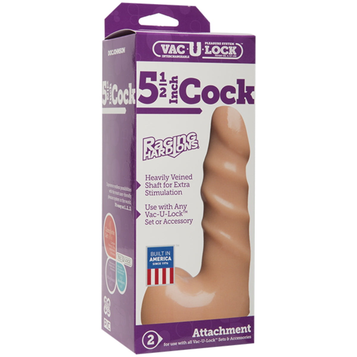 Vac-U-Lock Raging Hard Ons Dildo Pink 5.5 Inch
