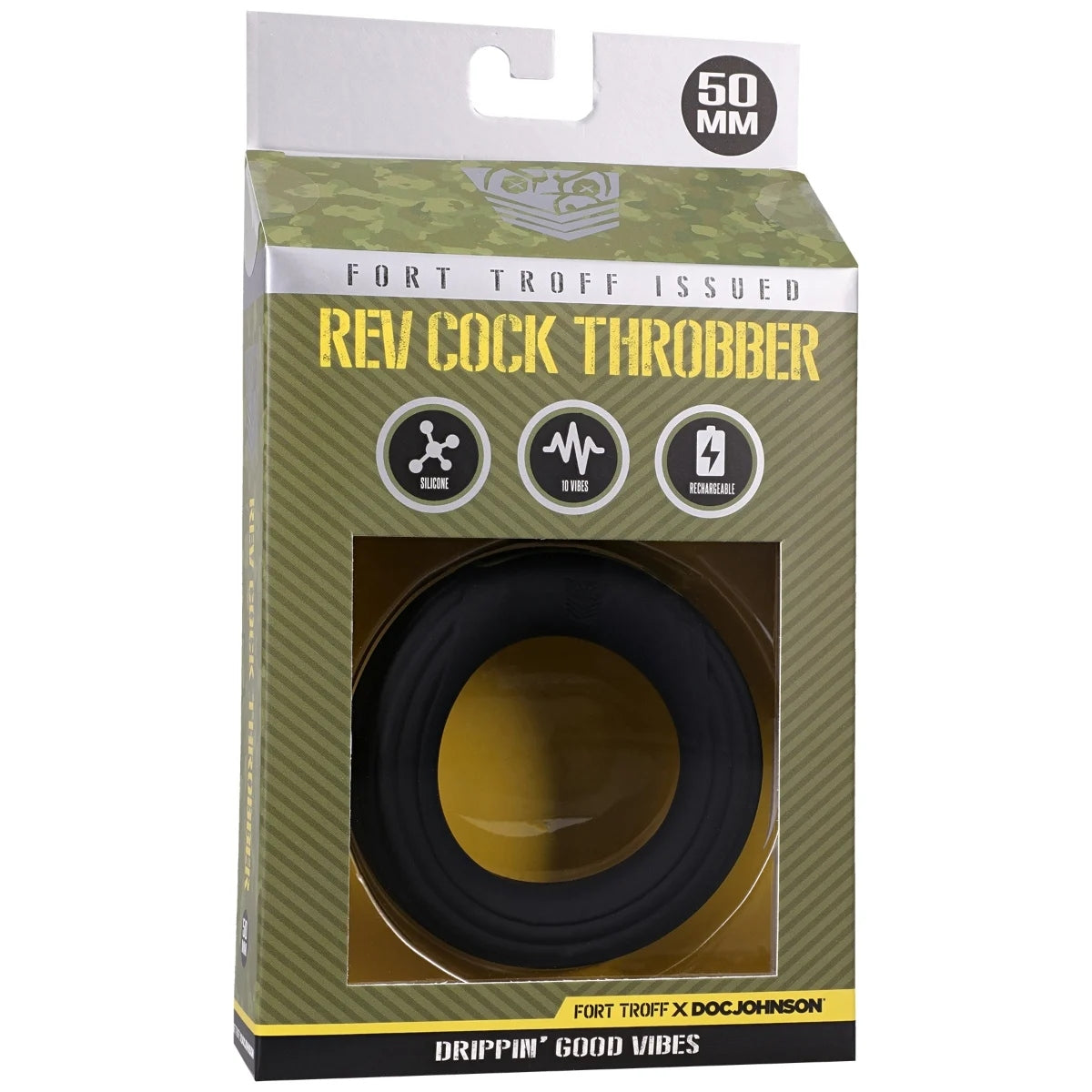 Fort Troff Rev Cock Throbber Vibrating Cock Ring 50mm Black