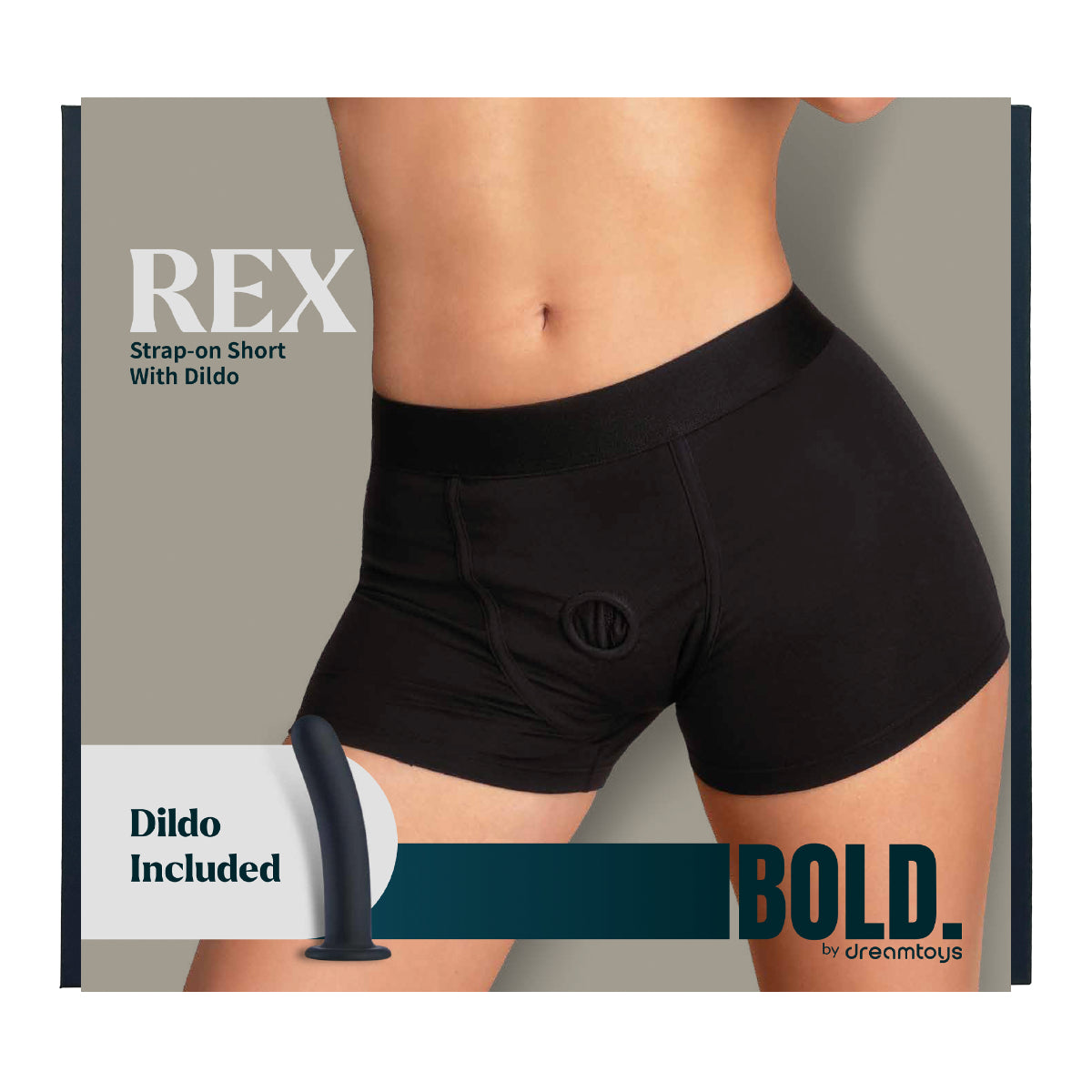 Dreamtoys Bold Rex Strap On Short With Dildo Black