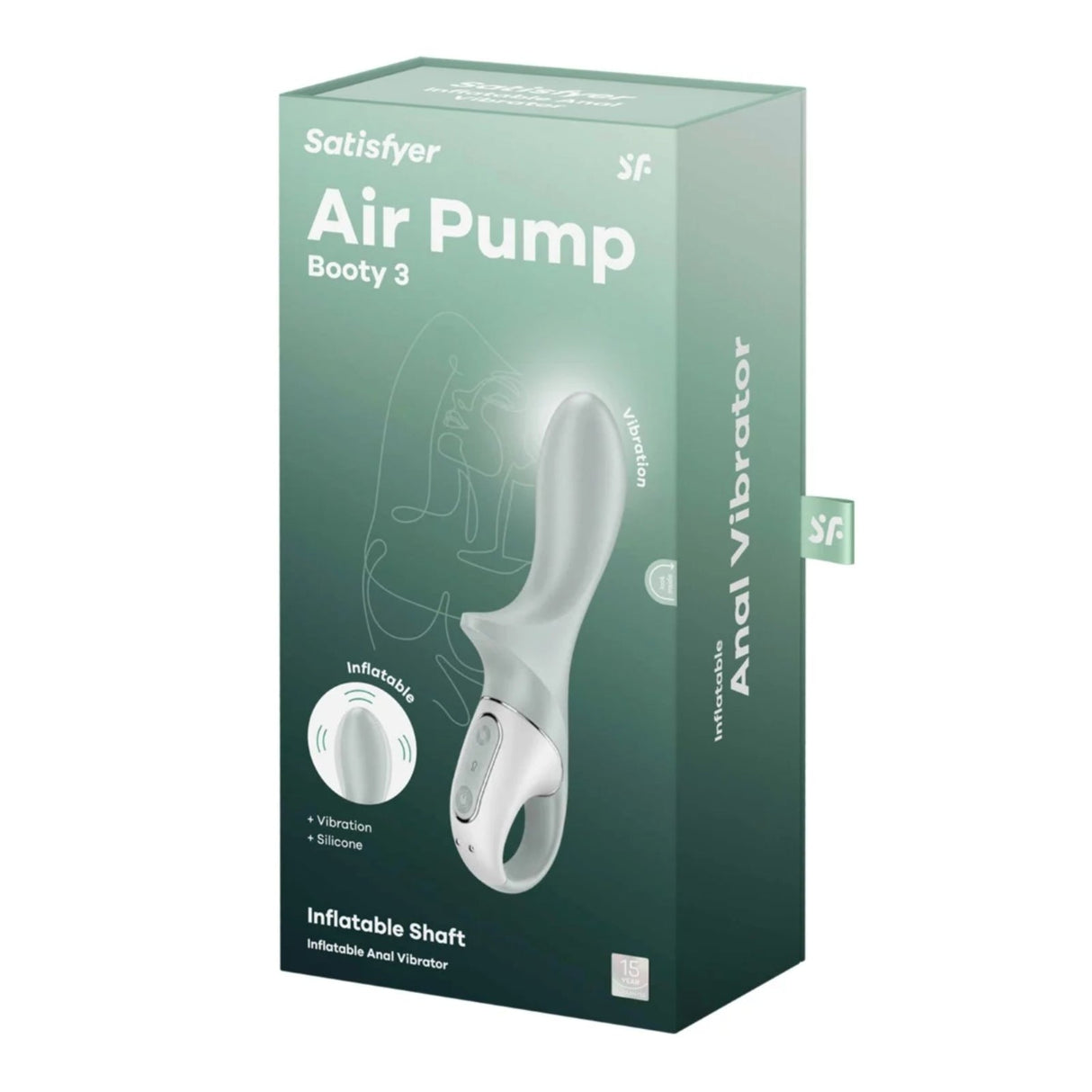 Satisfyer Air Pump Booty 3 Inflatable Anal Vibrator Green