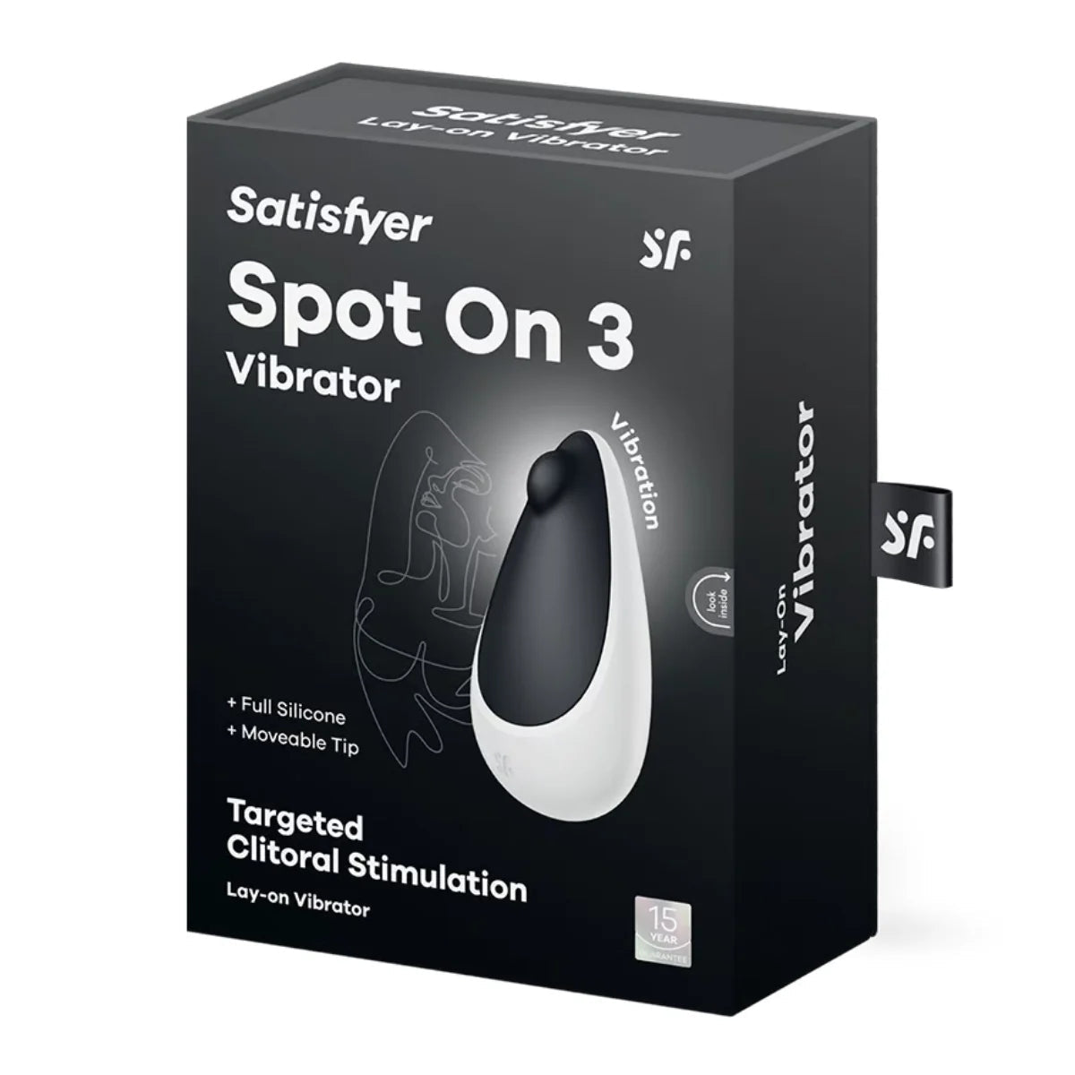 Satisfyer Spot On 3 Lay On Vibrator Black White