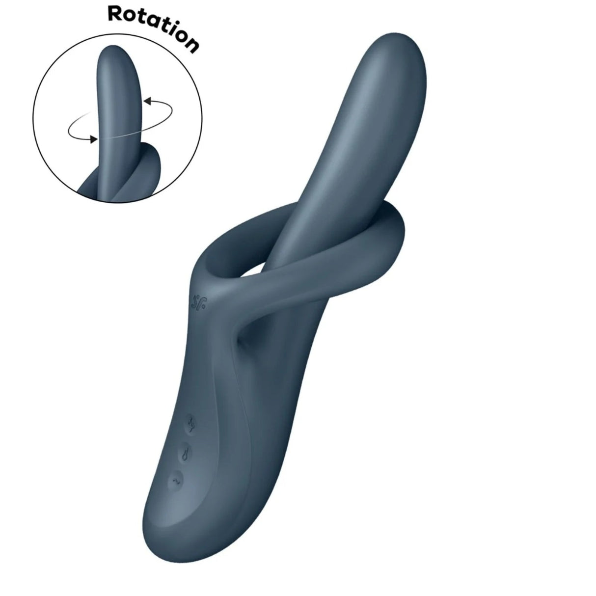 Satisfyer Heat Flex 4 Rotating Head Warming Rabbit Vibrator Grey