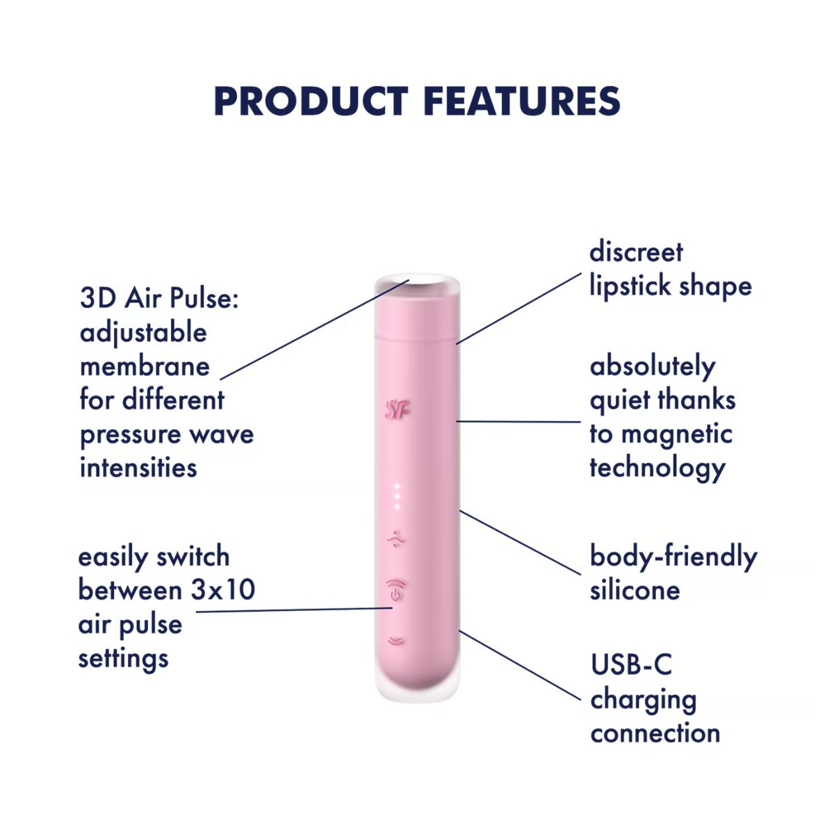 Satisfyer First Kiss Travel Size Air Pulse Vibrator Pink