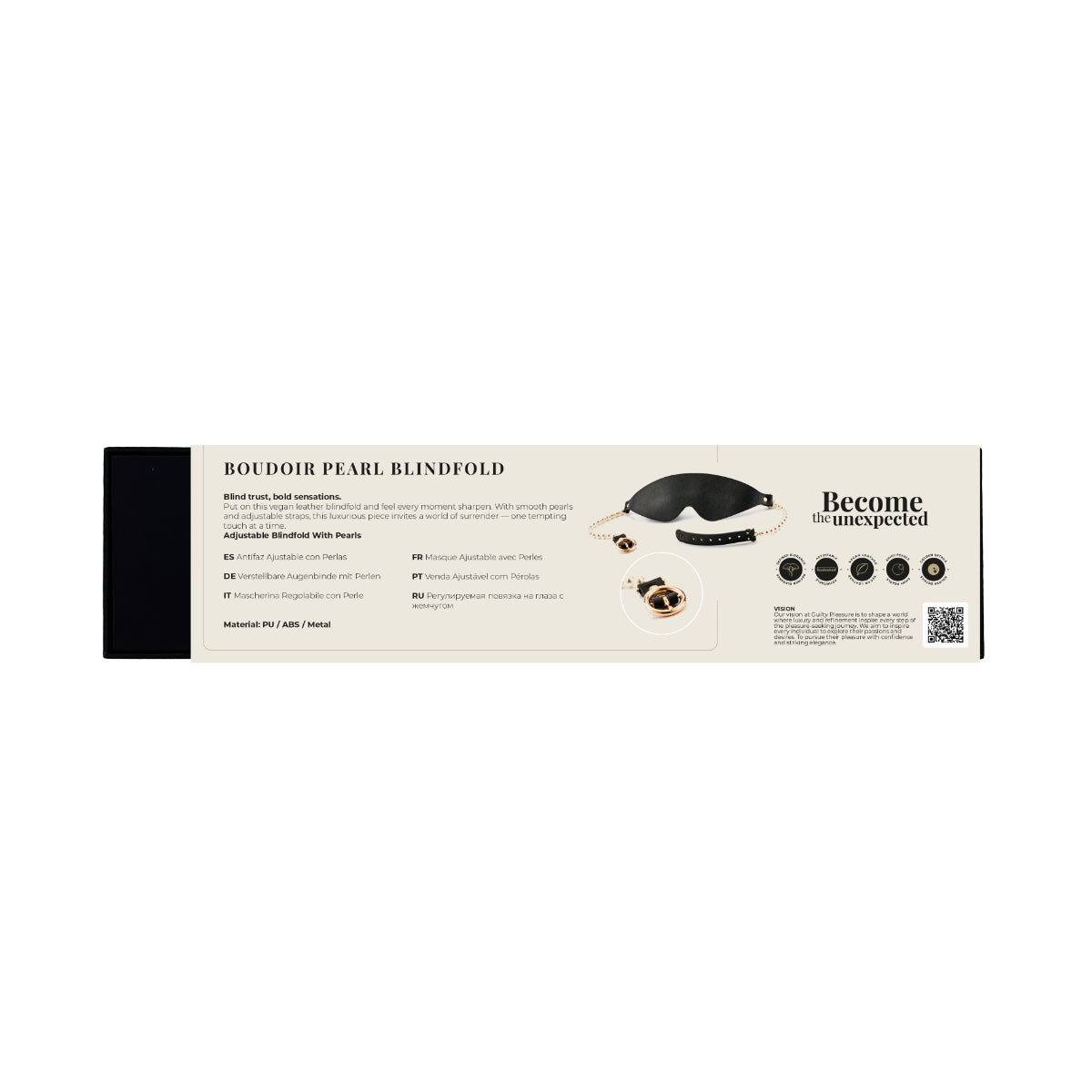 Guilty Pleasure Allure Boudoir Pearl Blindfold Black