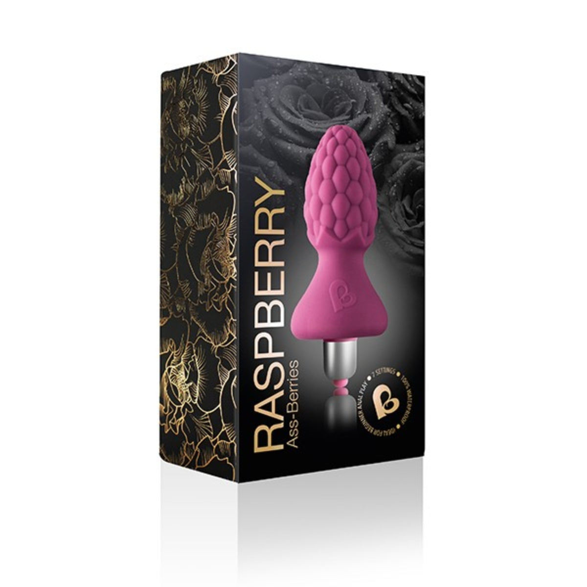 Rocks Off Ass-Berries Vibrating Butt Plug Raspberry
