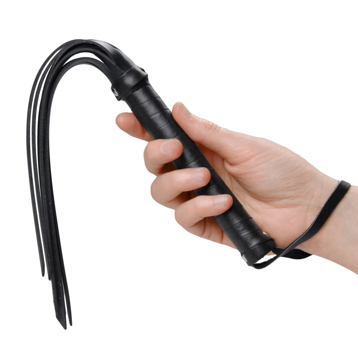 Frisky Rubber Strands Hand Whip Black