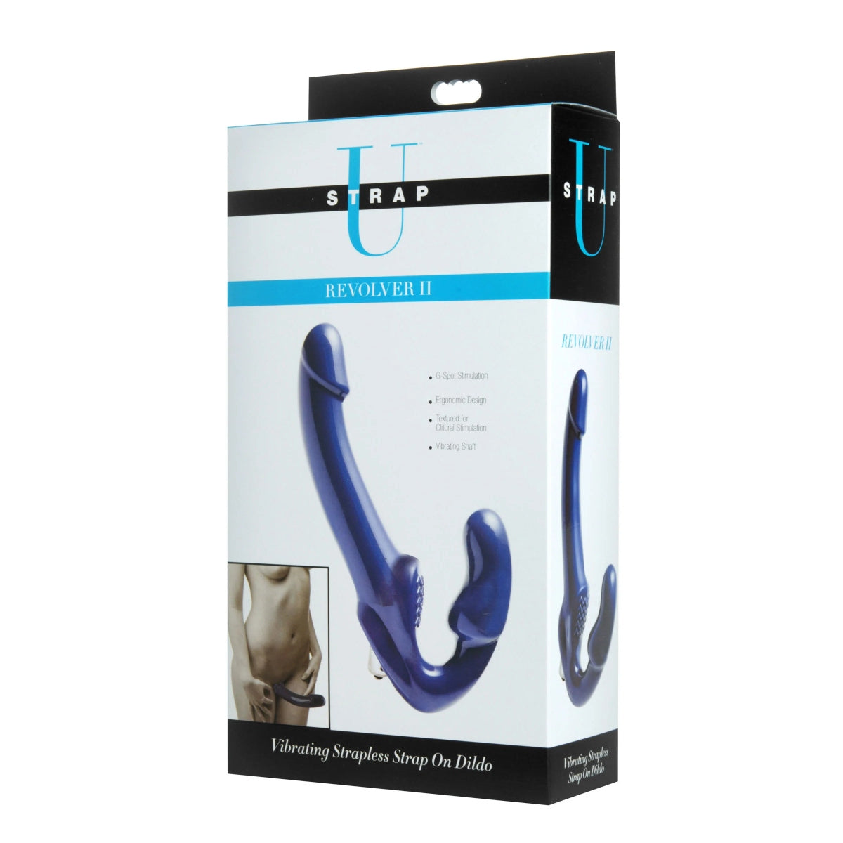Strap U Revolver II Vibrating Strapless Strap-On Blue