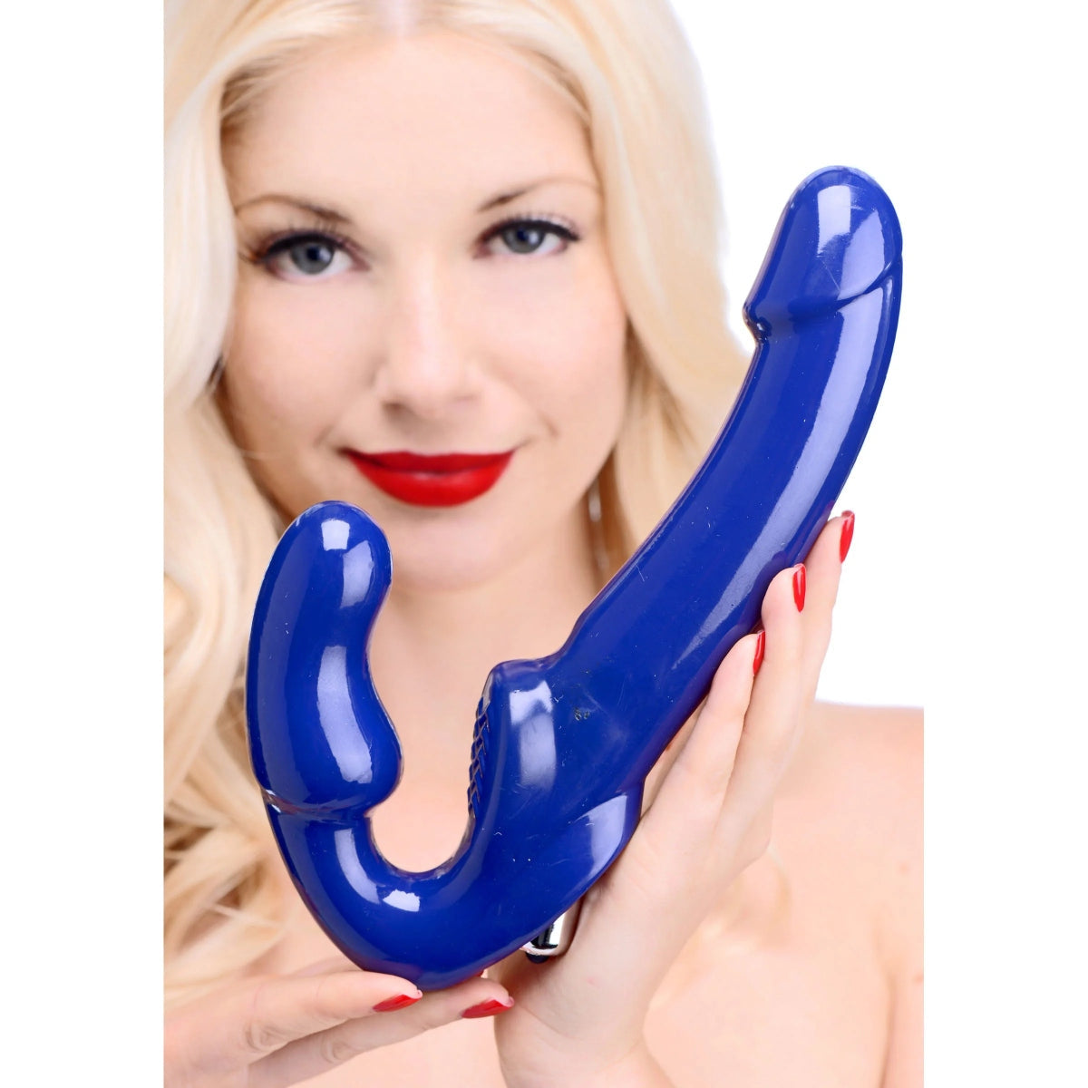 Strap U Revolver II Vibrating Strapless Strap-On Blue