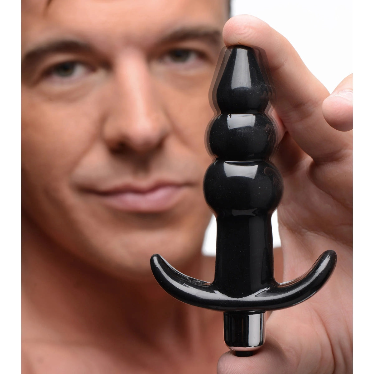 Frisky Bubbling Noir Ribbed Butt Plug Black