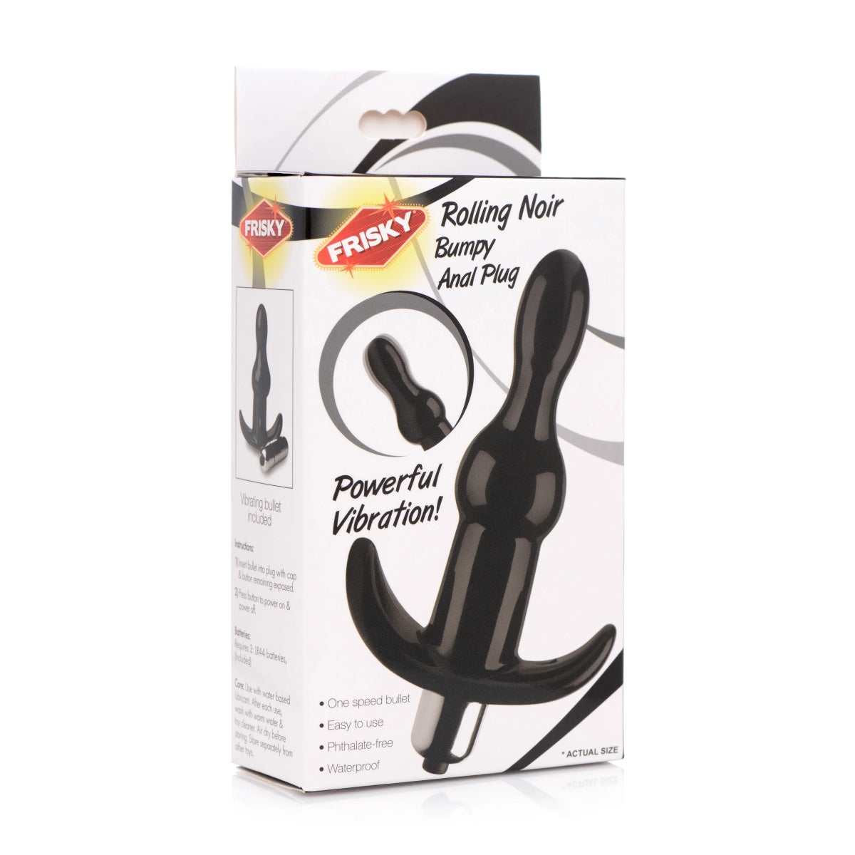 Frisky Rolling Noir Bumpy Butt Plug Black