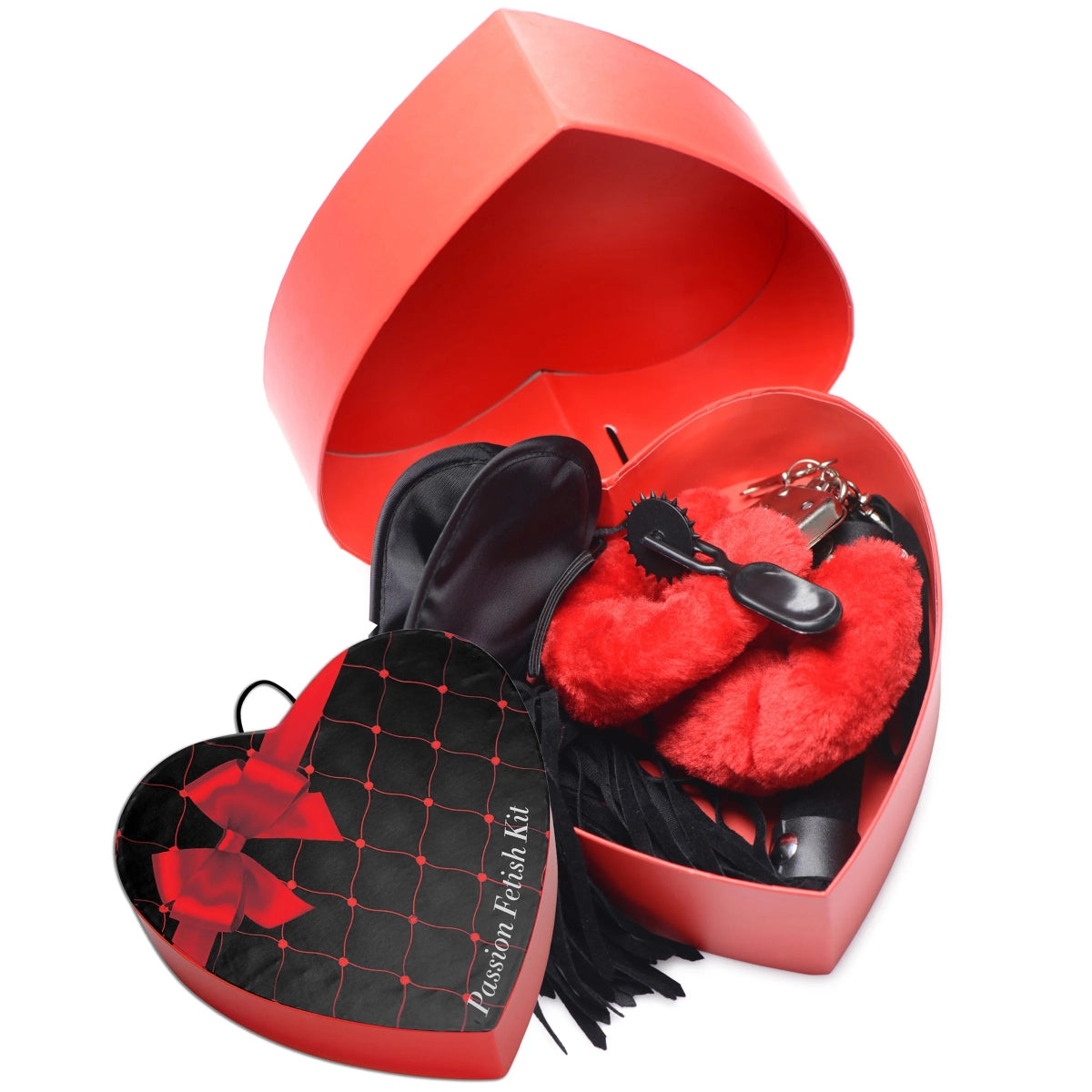 Frisky Passion Fetish Kit With Heart Gift Box Black Red