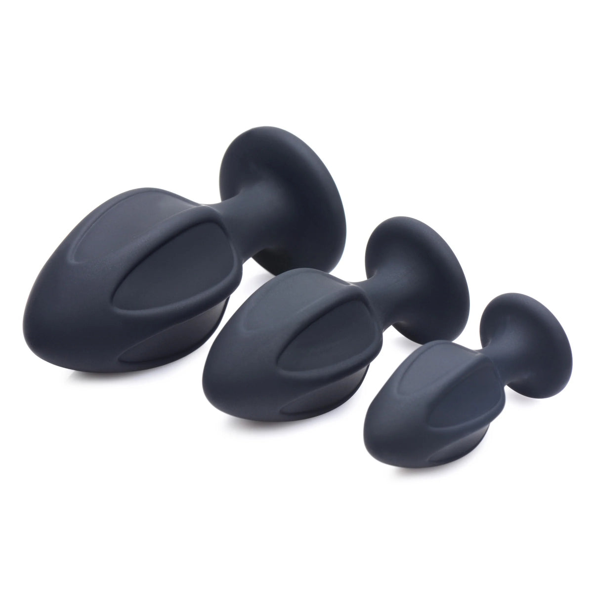 Master Series Triple Juicers Silicone Anal Trainer Butt Plug Set Black