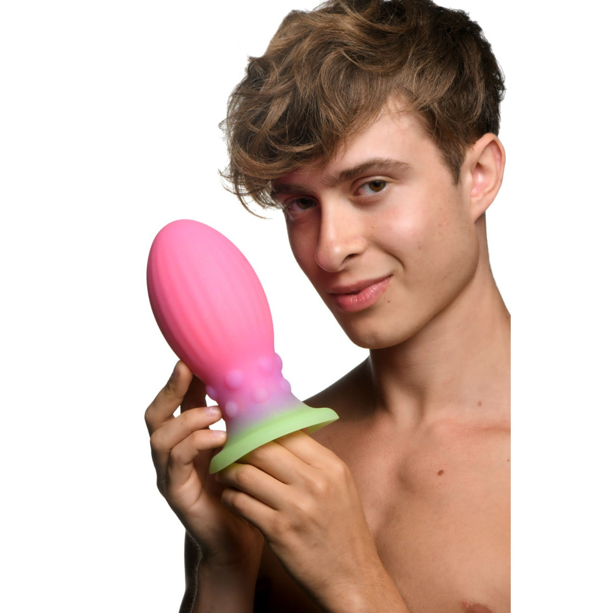 Creature Cocks XL Xeno Egg Glow In The Dark Silicone Butt Plug Pink - Simply Pleasure
