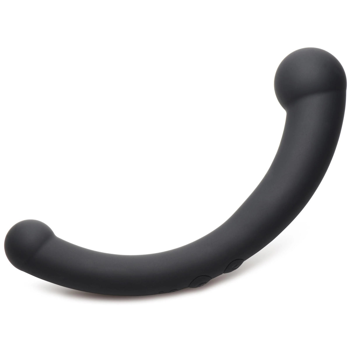 Master Series 10X Vibra Crescent Silicone Dual Ended Vibrating Dildo Black 8 Inch - Simply Pleasure