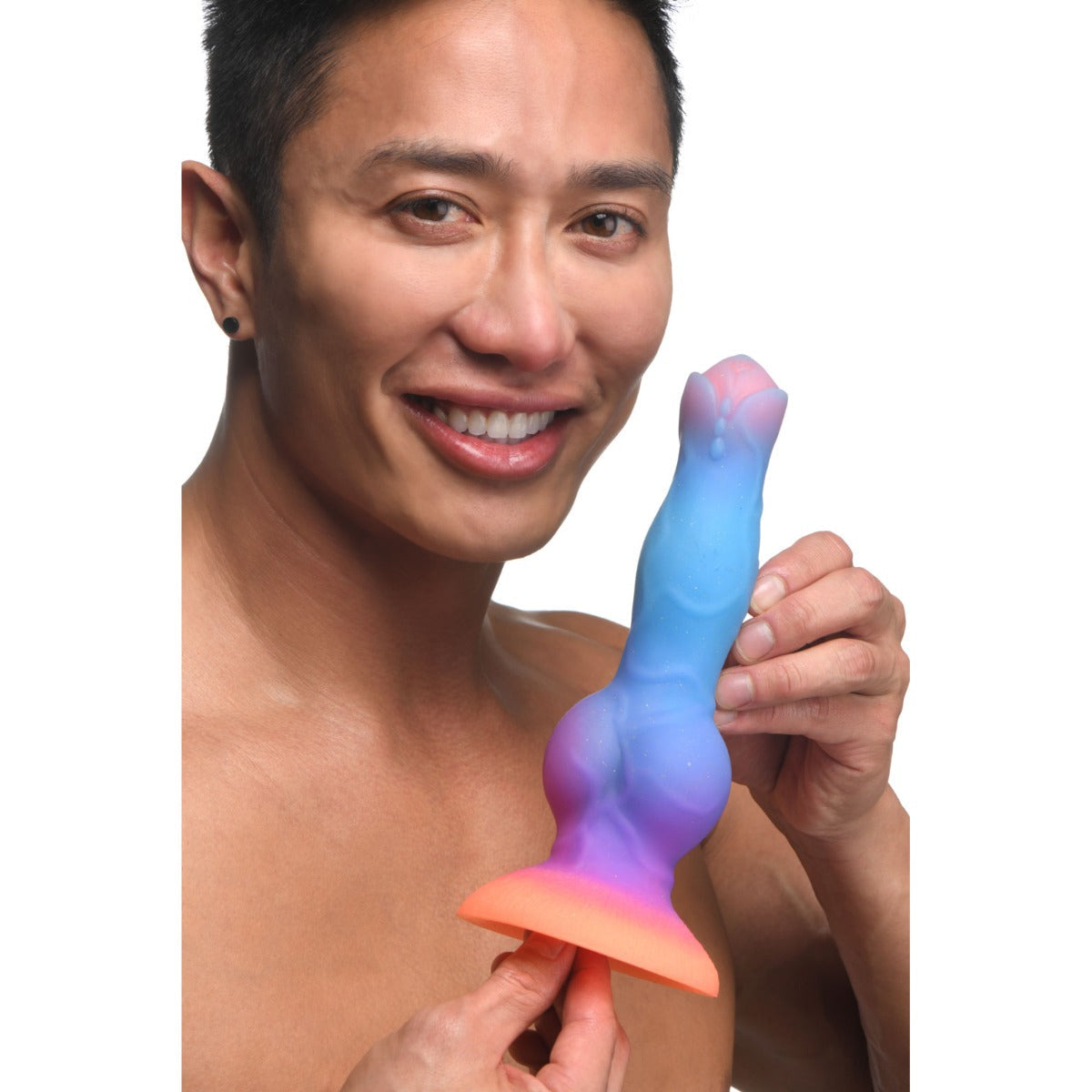 Creature Cocks Space Cock Glow In The Dark Alien Silicone Dildo Blue Purple - Simply Pleasure