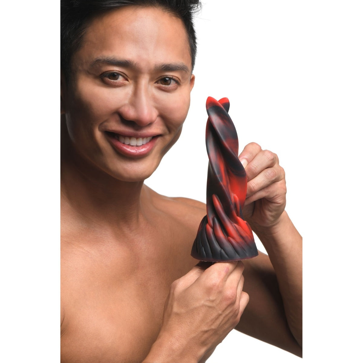 Creature Cocks Hell Kiss Twisted Tongues Silicone Dildo Red Black - Simply Pleasure