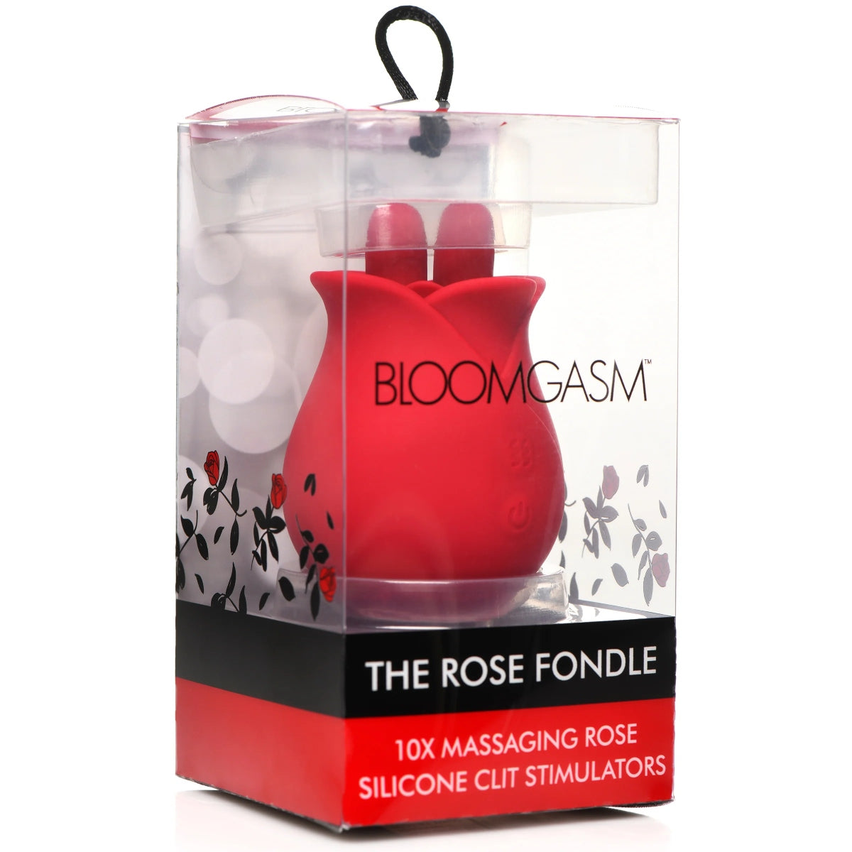 Bloomgasm The Rose Fondle 10X Massaging Rose Silicone Clit Stimulator Red