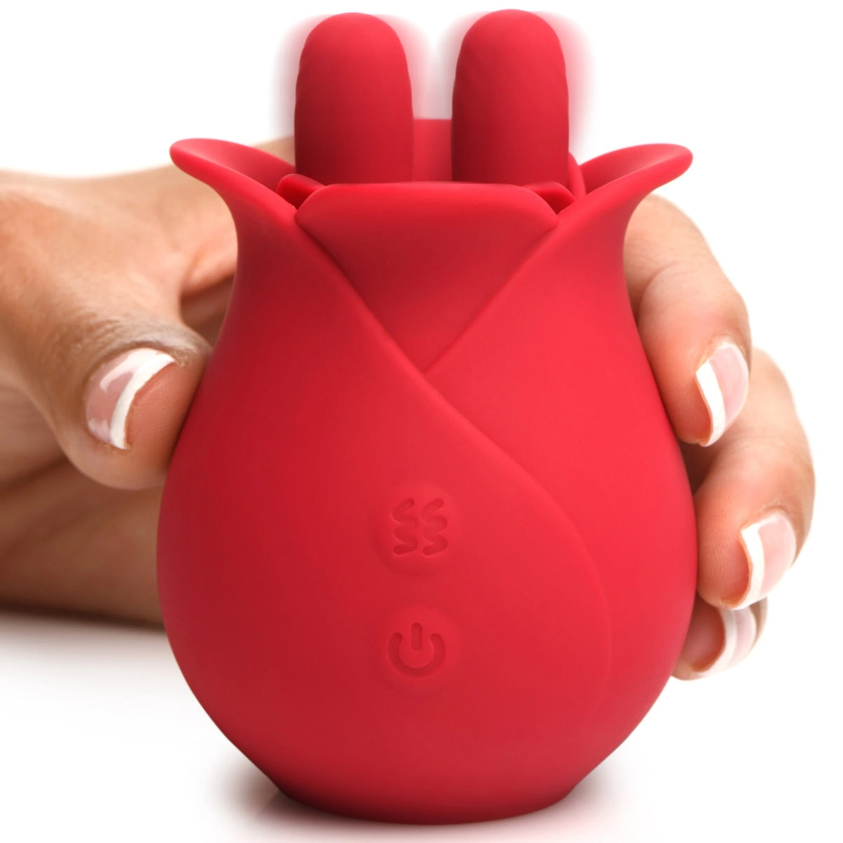 Bloomgasm The Rose Fondle 10X Massaging Rose Silicone Clit Stimulator Red