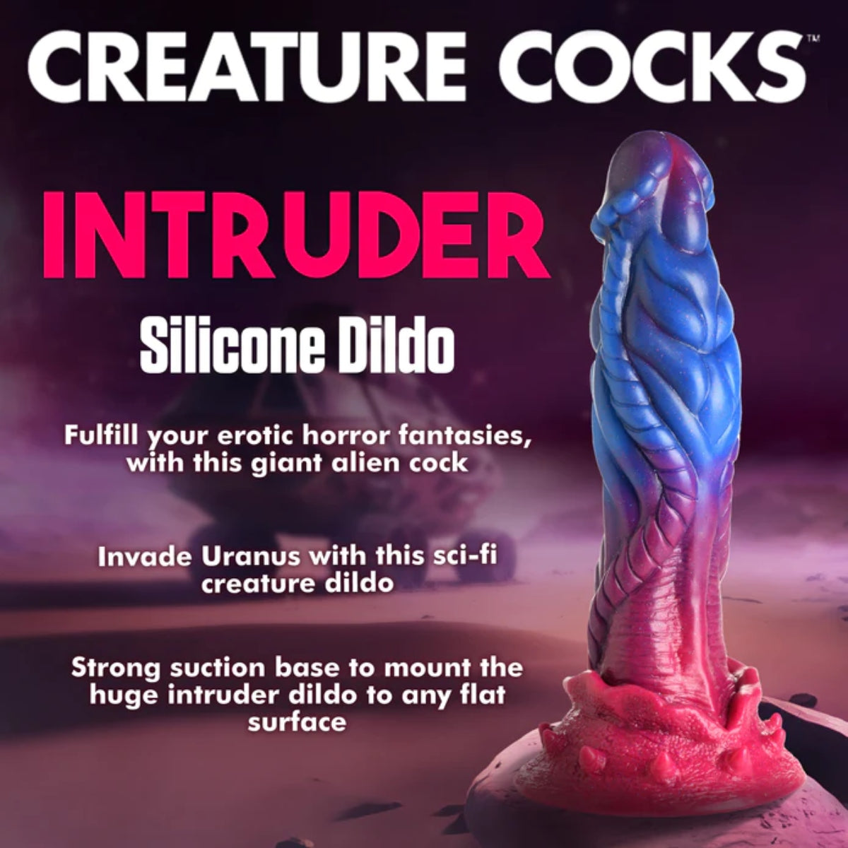 Creature Cocks Intruder Alien Silicone Dildo Purple Blue Pink - Simply Pleasure