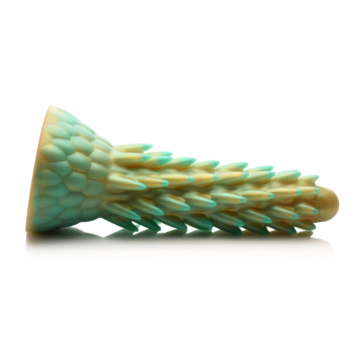 Creature Cocks Stegosaurus Spiky Reptile Silicone Dildo Gold Teal - Simply Pleasure