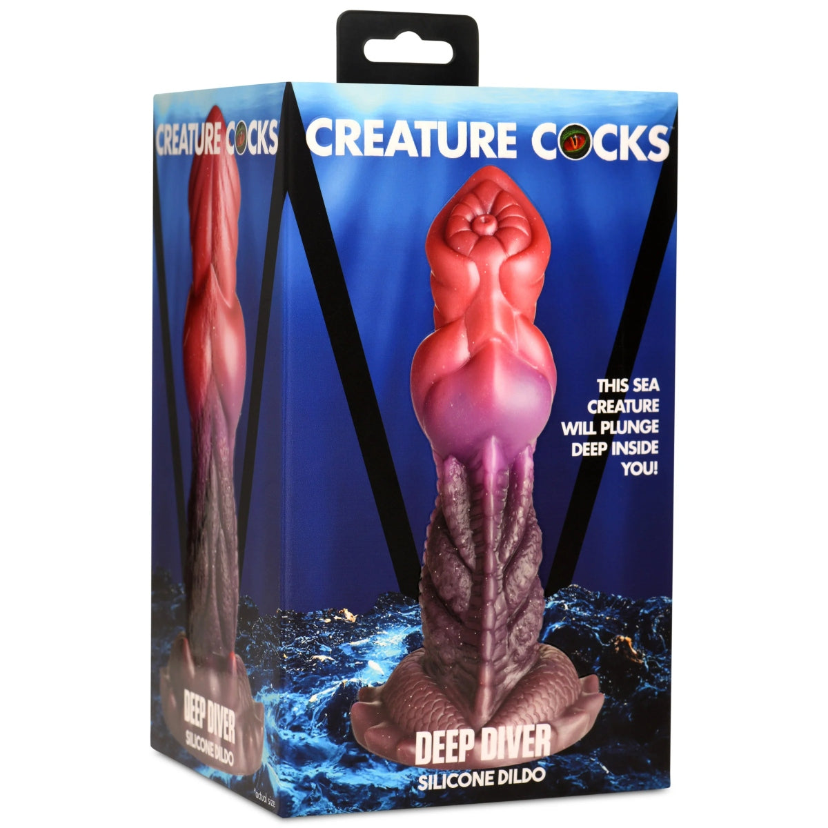 Creature Cocks Deep Diver Silicone Dildo Red Purple
