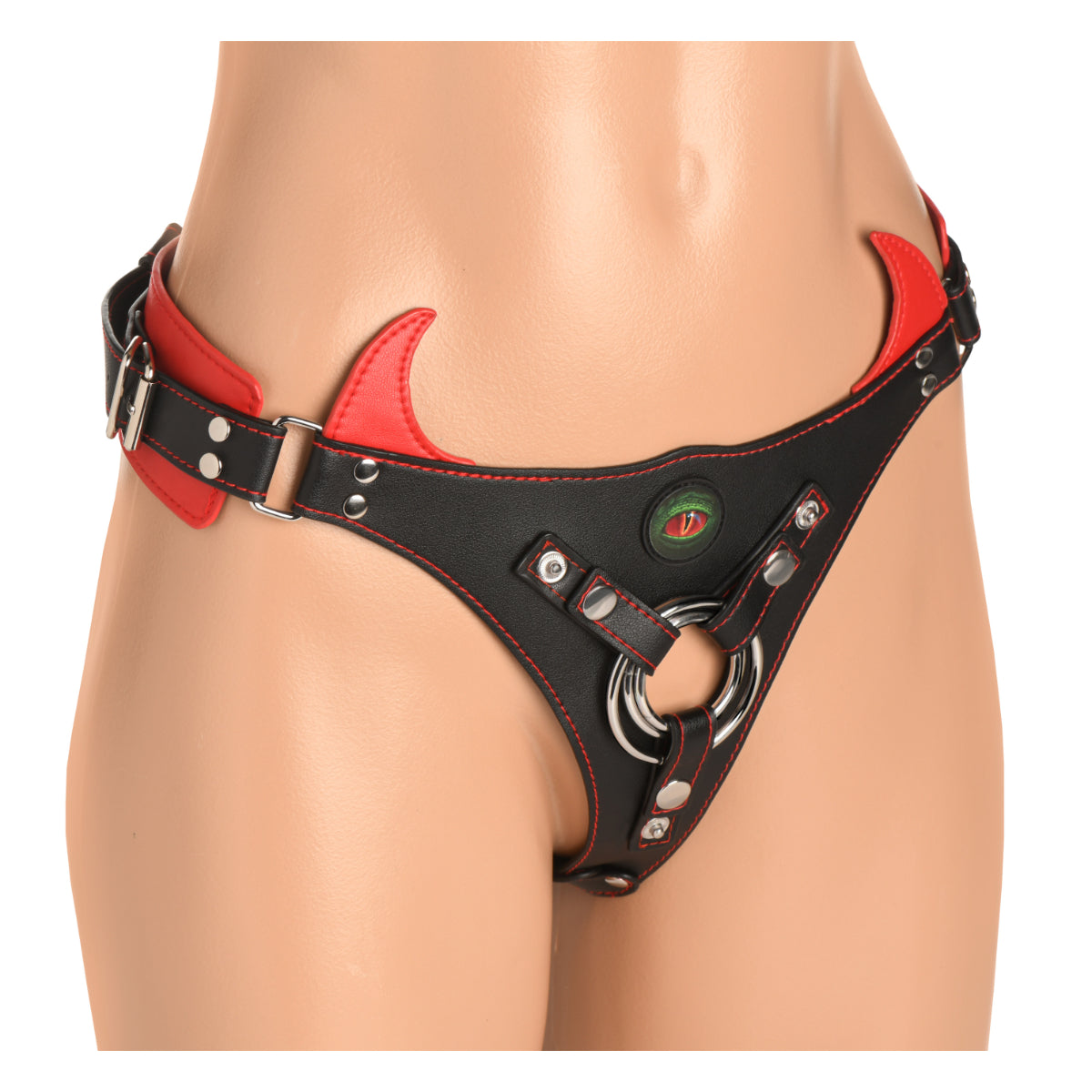 Creature Cocks Horny Devil Strap-On Harness Red Black