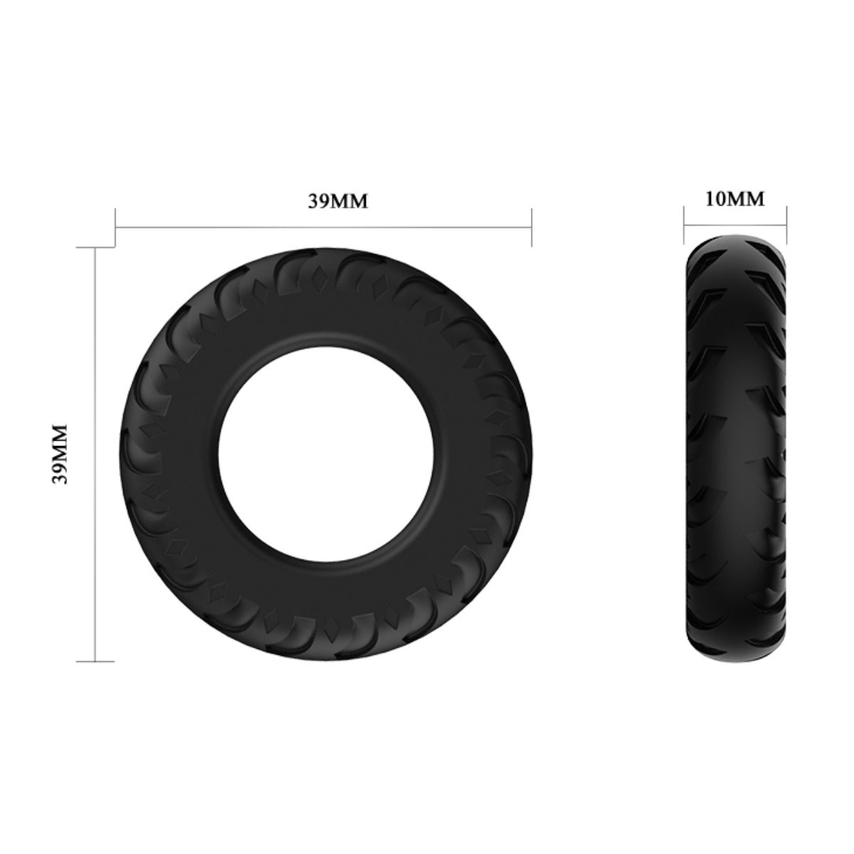 Pretty Love Titan Silicone Cock Ring 3 Black