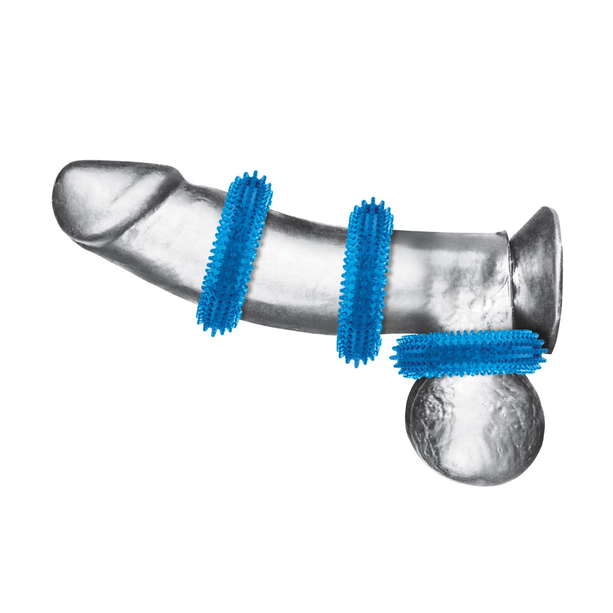 Blue Line Ultra Stim Stretch Cock Ring Set 3 Pack Blue - Simply Pleasure
