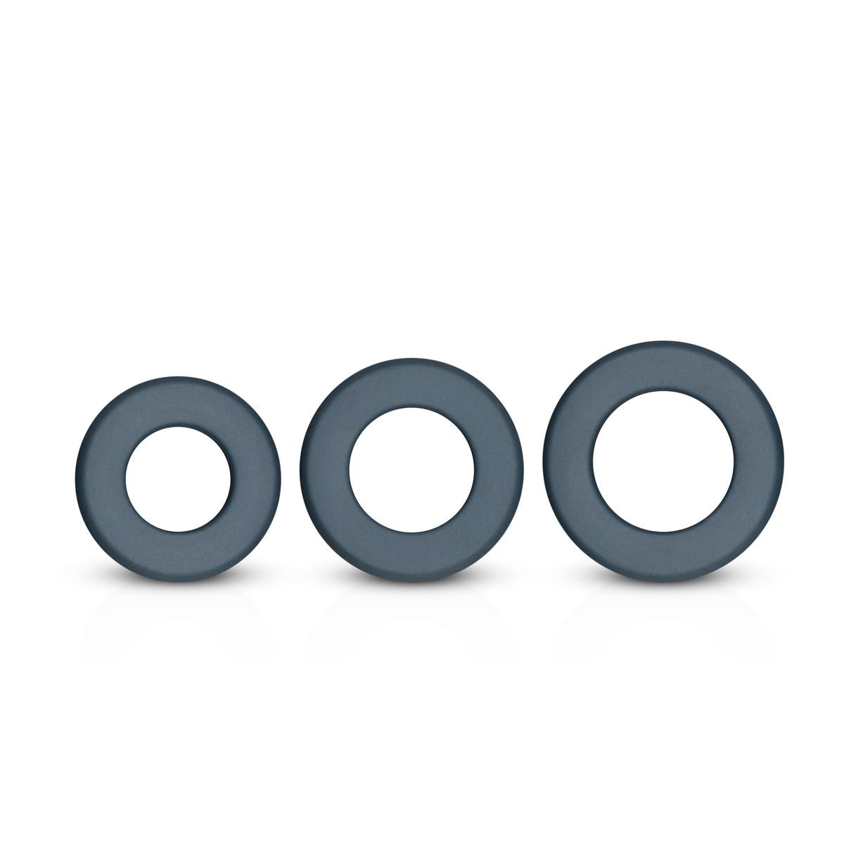 Boners Hefty Cock Ring Set Grey Large - Simply Pleasure