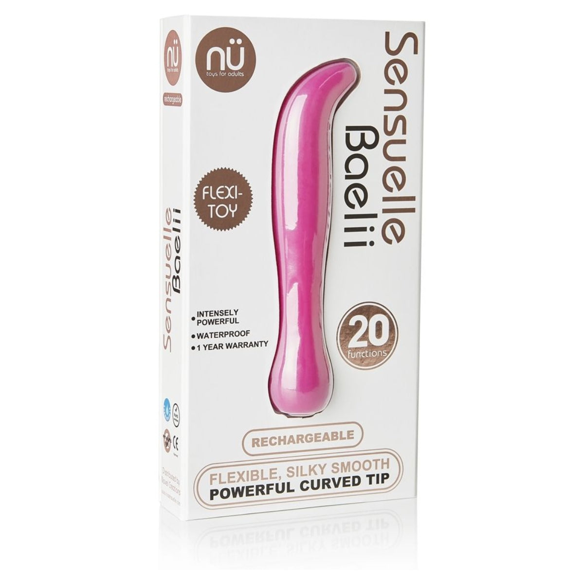 Nu Sensuelle Baelii Rechargeable Curved Tip Vibrator Magenta
