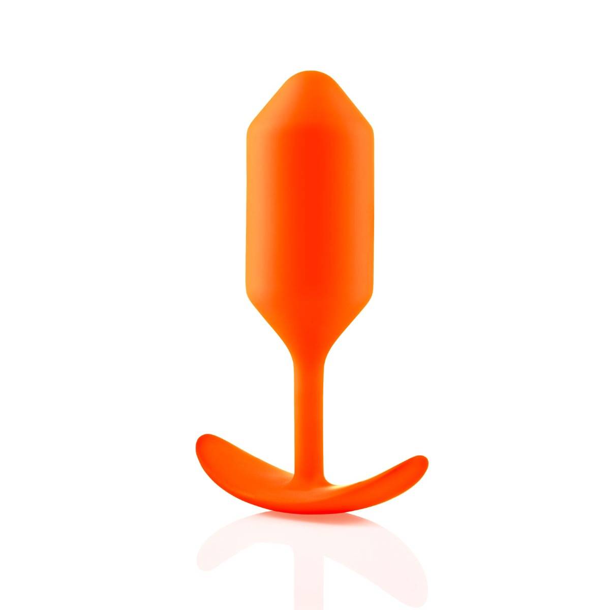 b-Vibe Snug Plug 3 Weighted Silicone Butt Plug Orange - Simply Pleasure