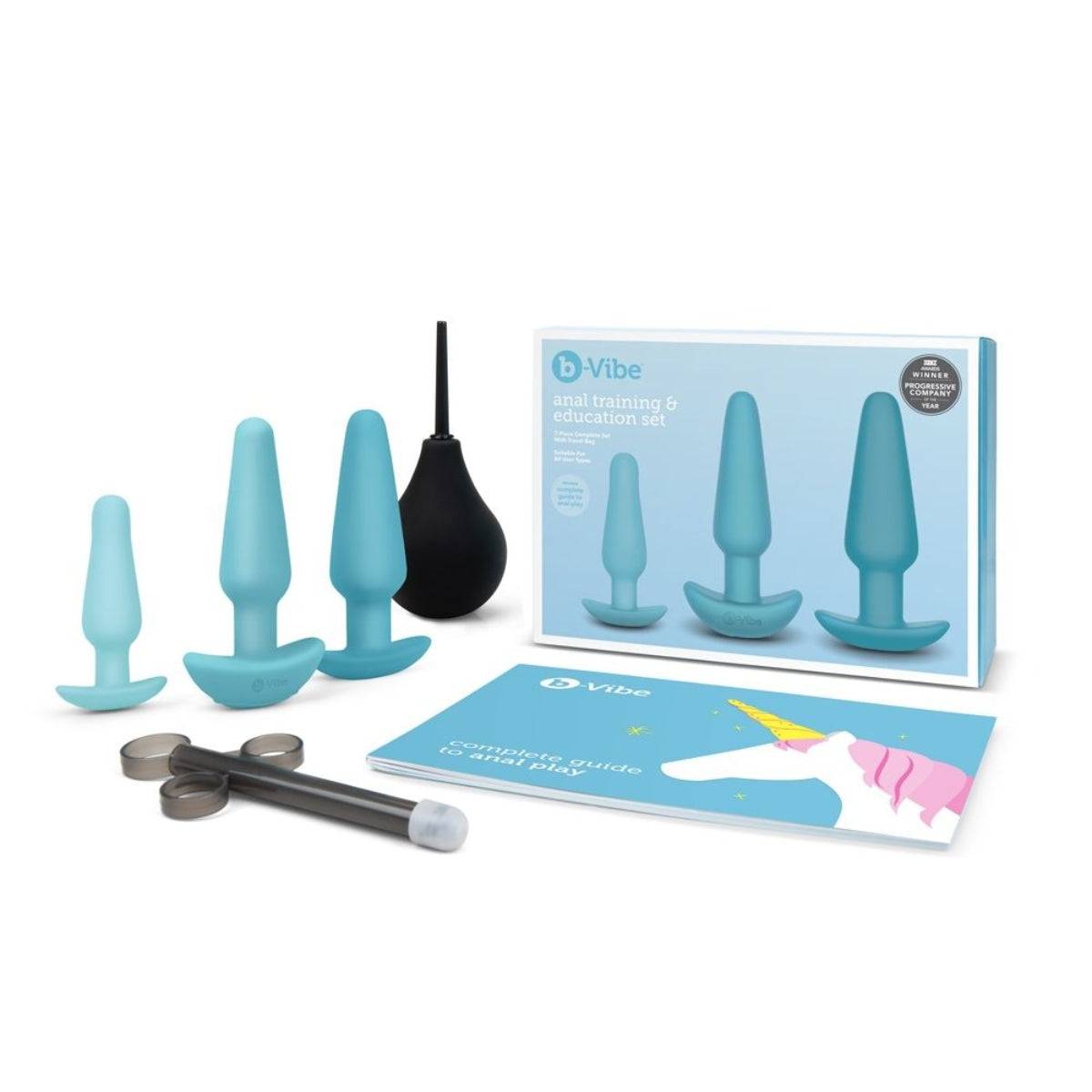 b-Vibe Anal Training & Education Butt Plug Set Blue - Simply Pleasure