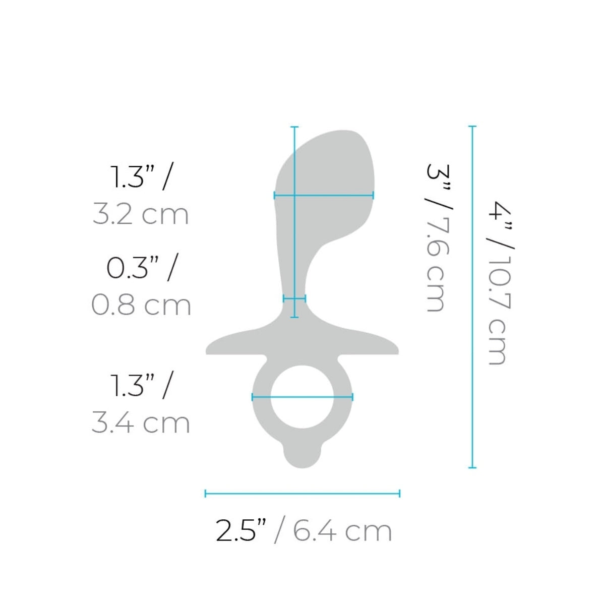 b-Vibe Butties Bulb Silicone Prostate Plug Blue 4 Inch