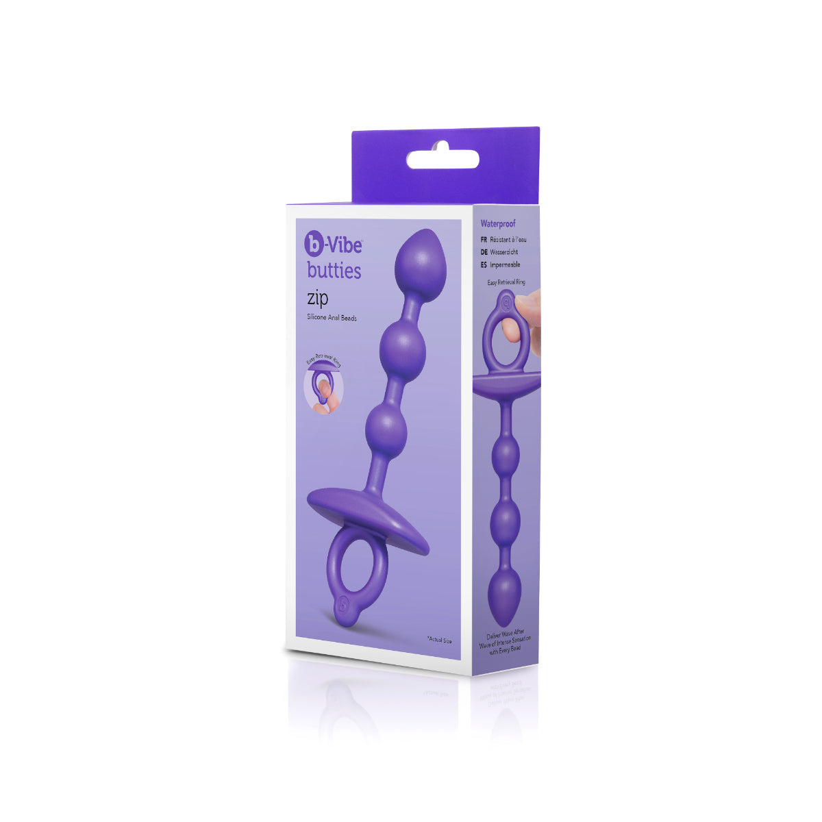 b-Vibe Butties Zip Silicone Anal Beads Purple