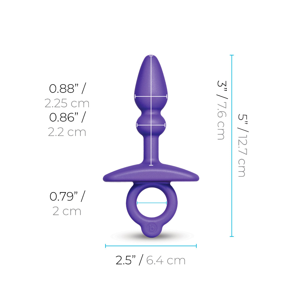 b-Vibe Butties Dart Silicone Anal Butt Plug Purple