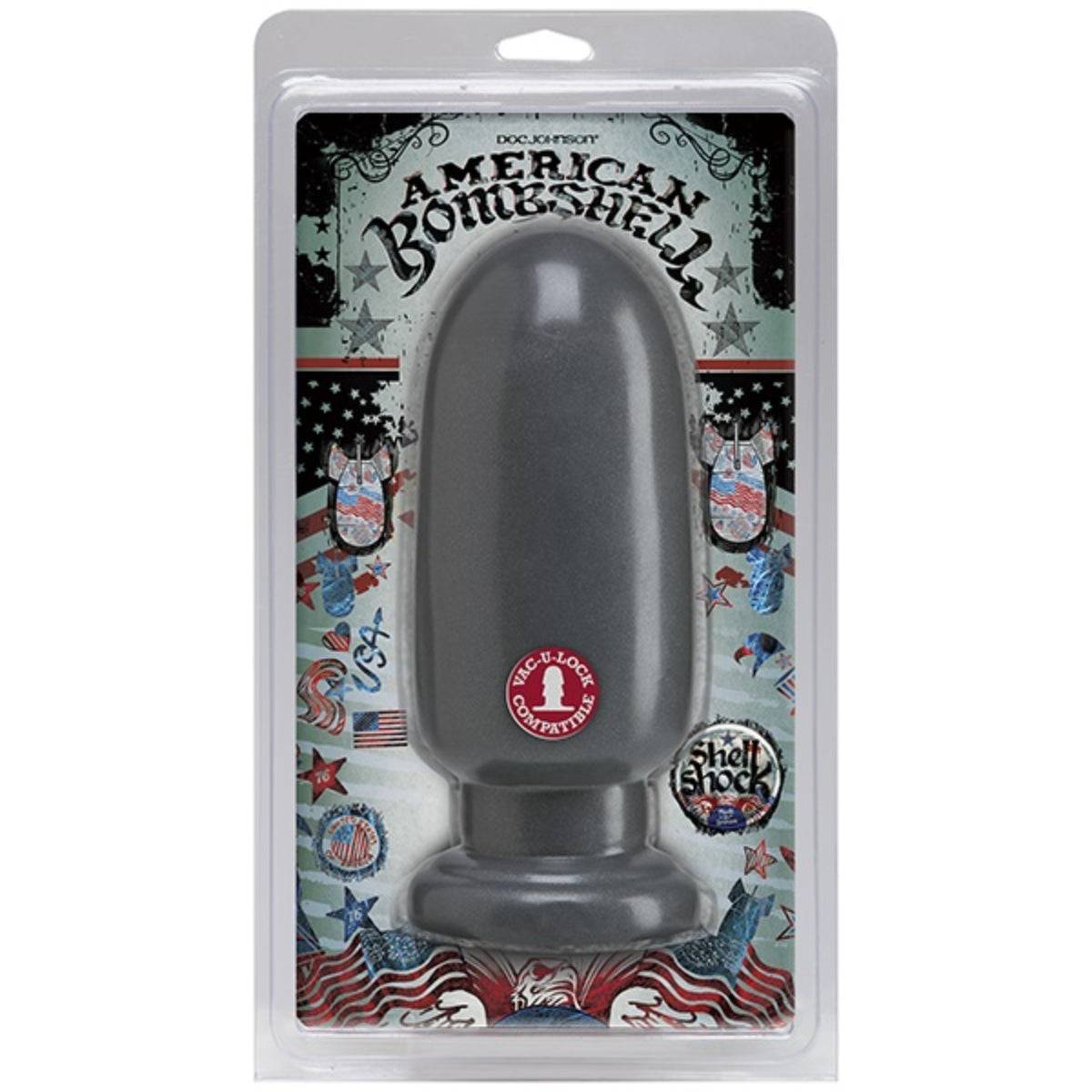 American Bombshell Shell Shock Butt Plug Grey 9 Inch - Simply Pleasure
