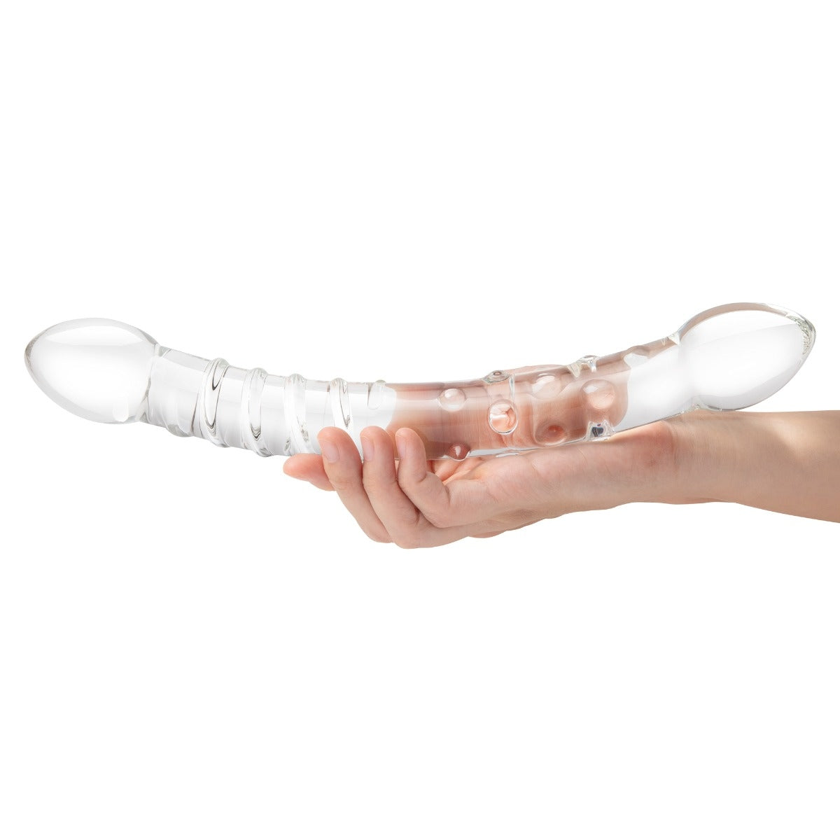 Glas Girthy Double Trouble Glass Dildo Clear 12 Inch