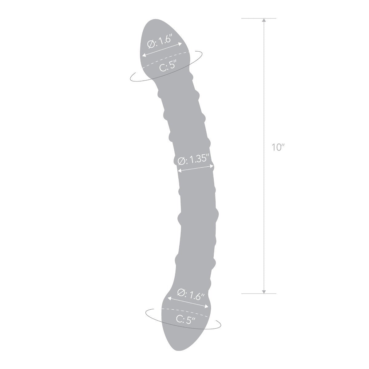 Glas Girthy Double Trouble Glass Dildo Clear 12 Inch