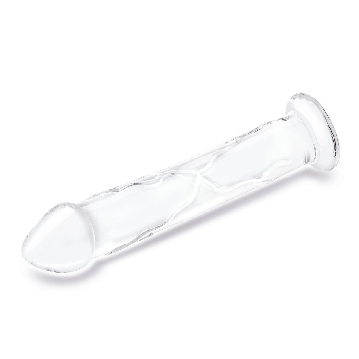 Glas Glass Dildo With Veins & Flat Base Clear 12 Inch