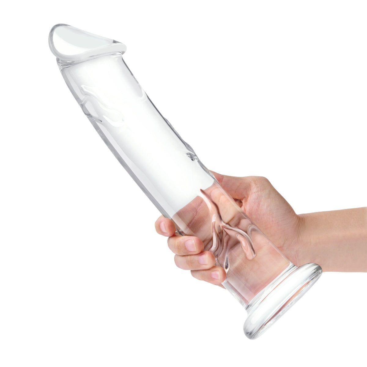 Glas Glass Dildo With Veins & Flat Base Clear 12 Inch