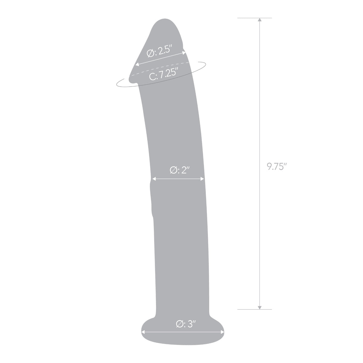 Glas Glass Dildo With Veins & Flat Base Clear 12 Inch