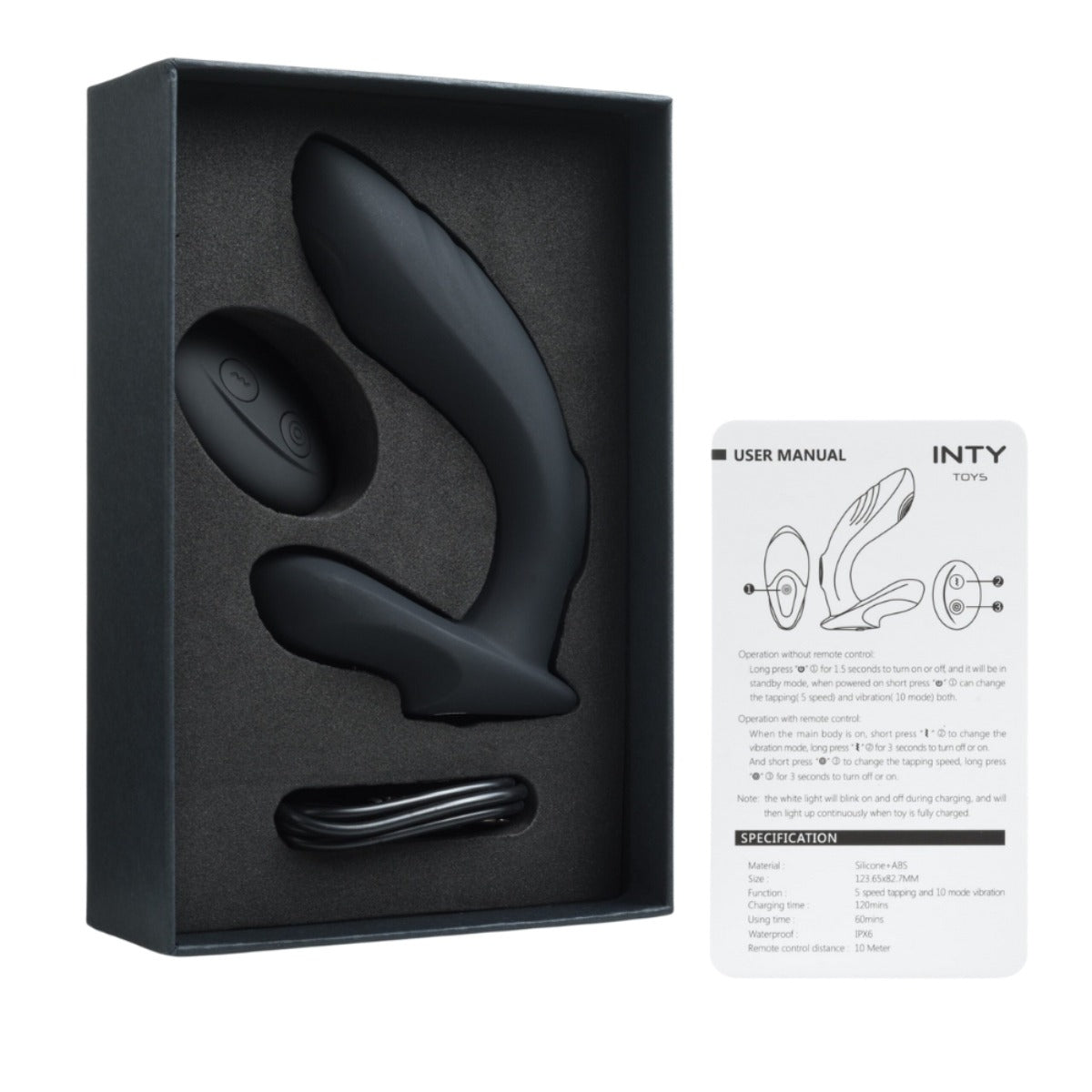 INTY Toys Rebel Prostate Massager With Remote Black