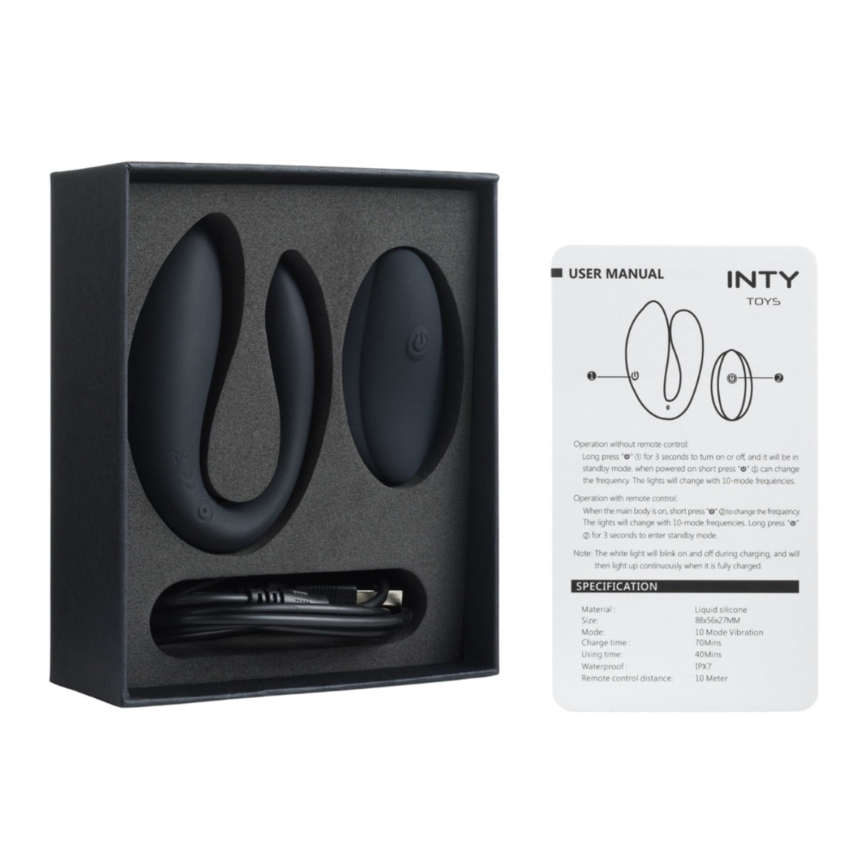 INTY Toys Switch Couples Vibrator With Remote Black