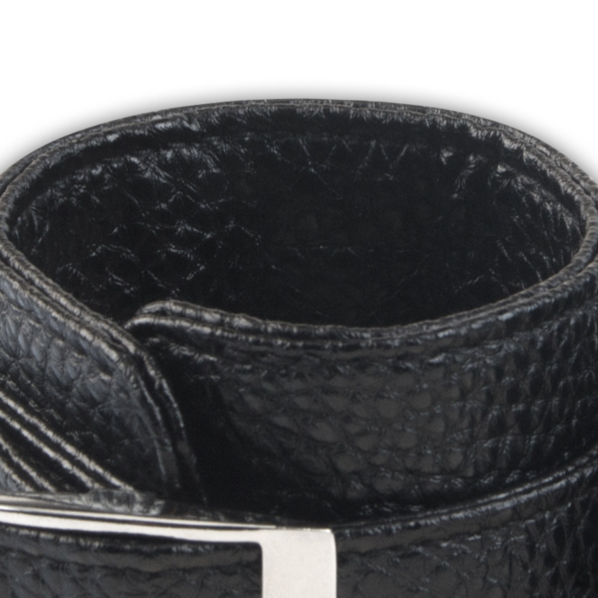 Lux Fetish Leatherette Cuffs With Lock & Chain Black Silver
