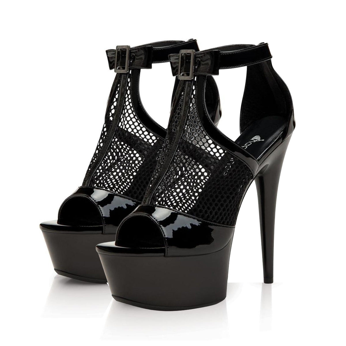 Lapdance 6 Inch Platform Sandal With Adjust Strap Black