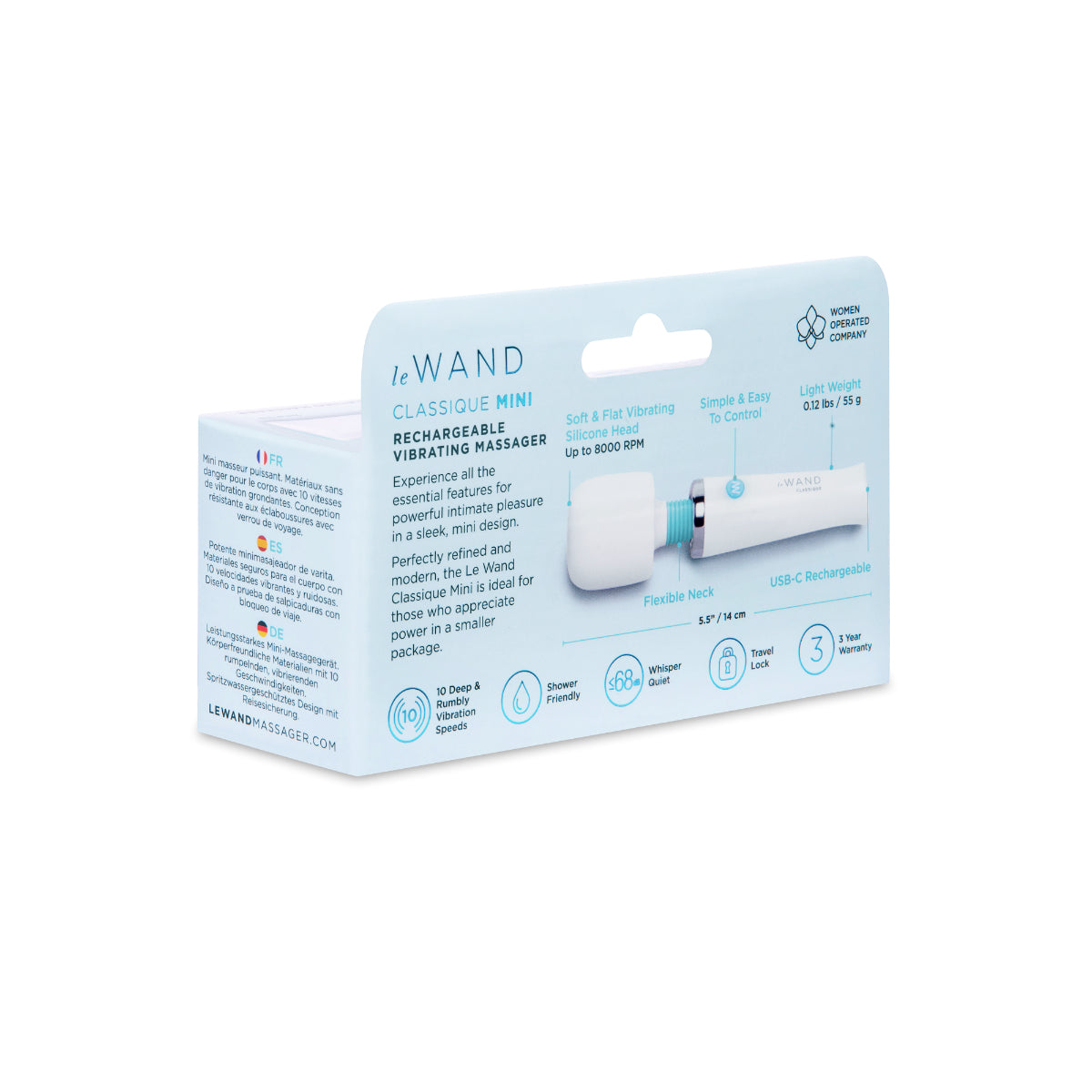 Le Wand Classique Mini Vibrating Wand Massager White