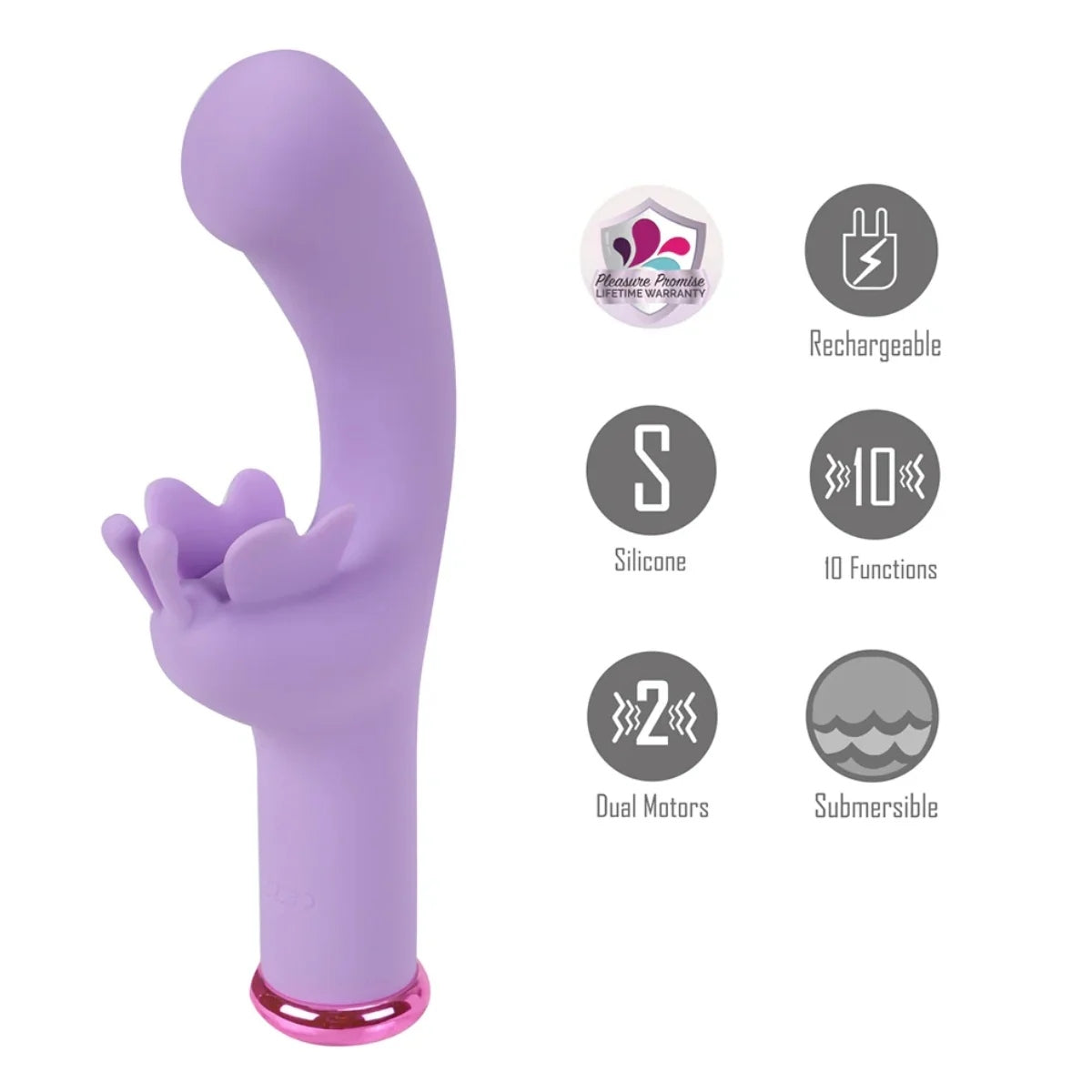 Maia Toys Myla 10 Function Butterfly G-Spot Vibrator Lavender 3 Inch