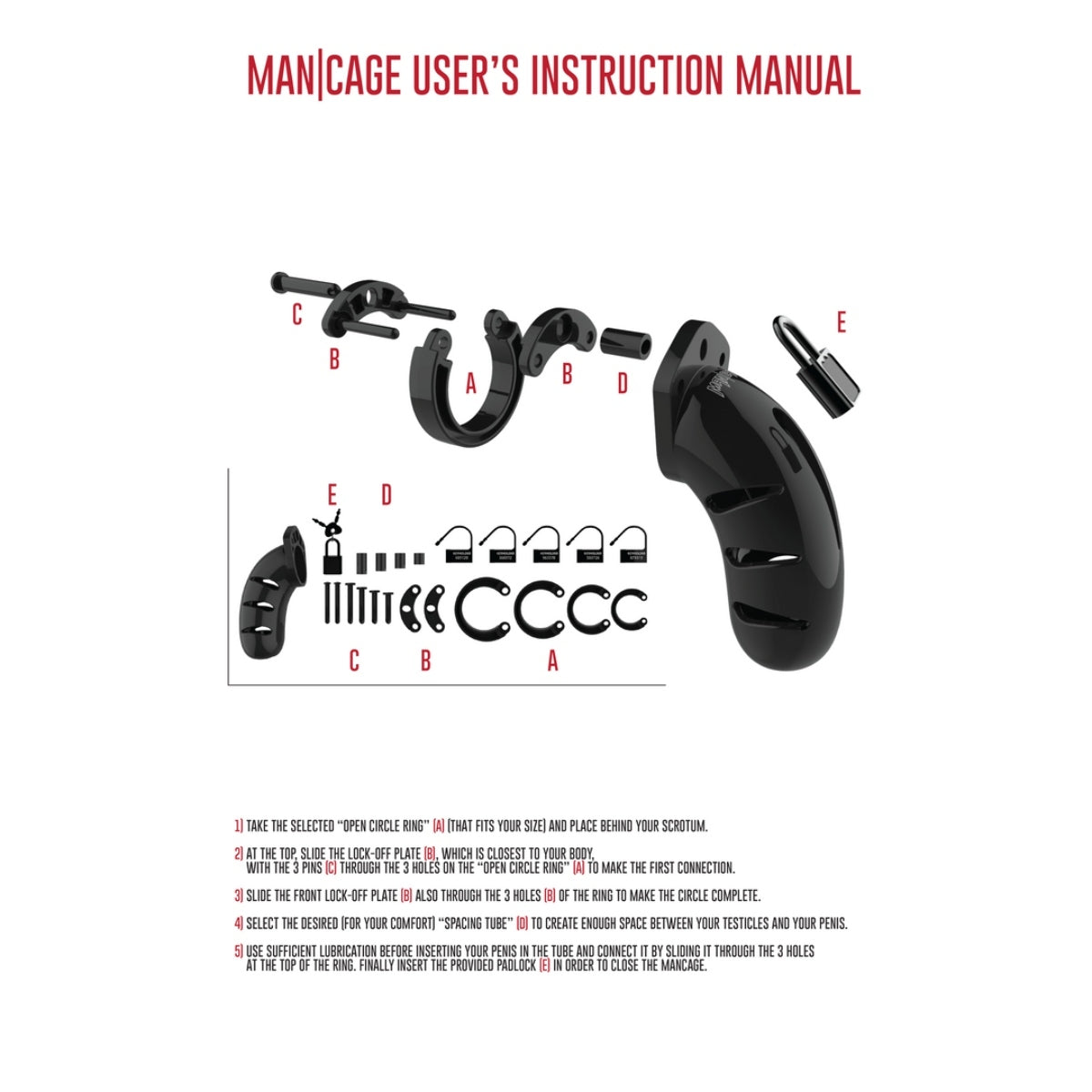 Man Cage Chastity Cock Cage Model 02 Black 3.5 Inch / 9 cm