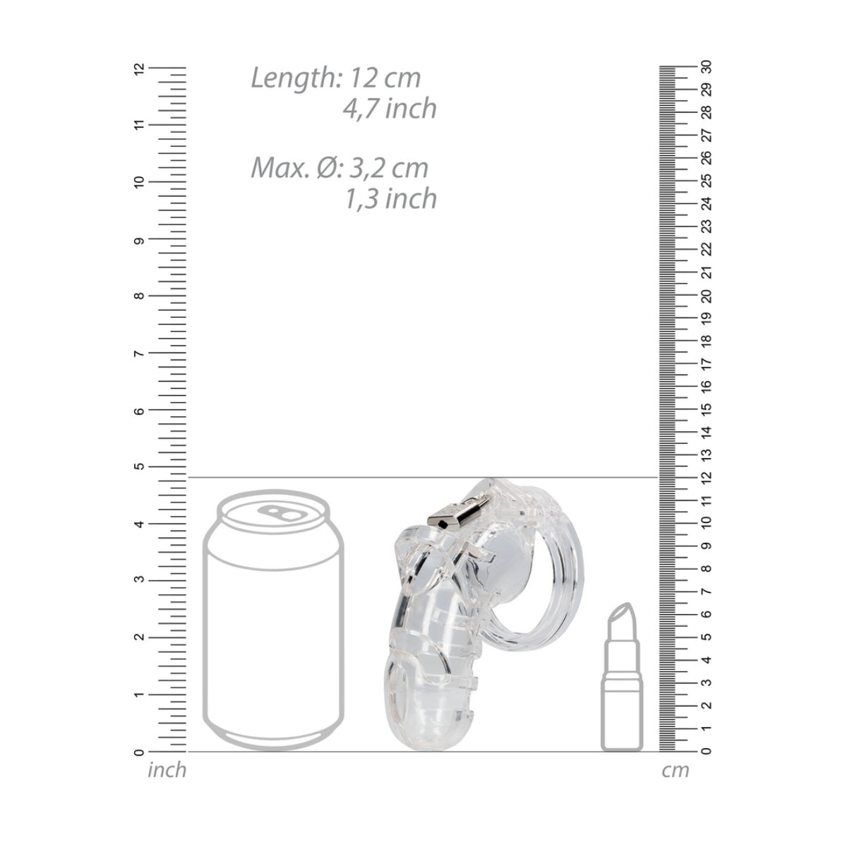 Man Cage Chastity Cock Cage Model 26 Clear 4.5 Inch / 11.5cm