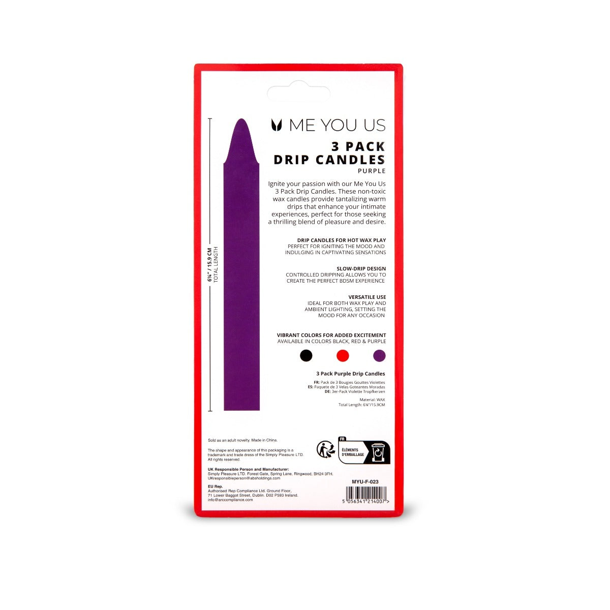 Me You Us Drip Candles 3 Pack Purple